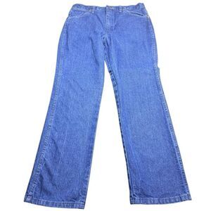 Vintage Wrangler Straight Leg Blue Jean Mens 33x30 Western Cowboy Denim